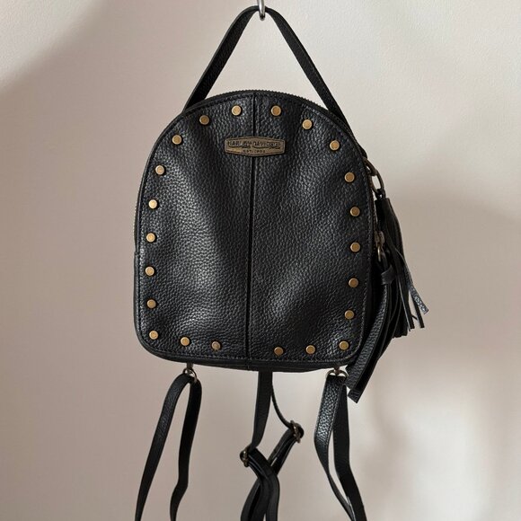 Harley-Davidson Handbags - Harley-Davidson Black Backpack with Gold Studs
